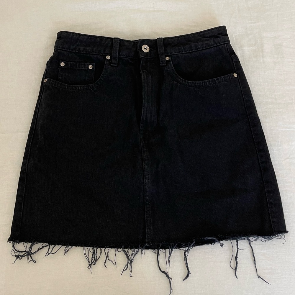 Zara Authentic Denim by TRF Mini Skirt Black Sz M